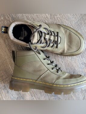 Dr Martens Bonny Tech Olive Combat Boots Womens 6 Lightweight Hiking Utility